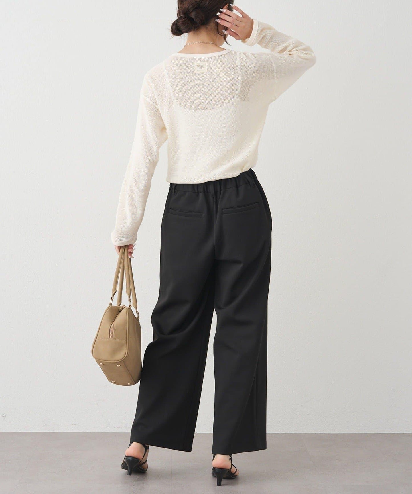 ストレッチジャージーロゴ刺繍パンツ