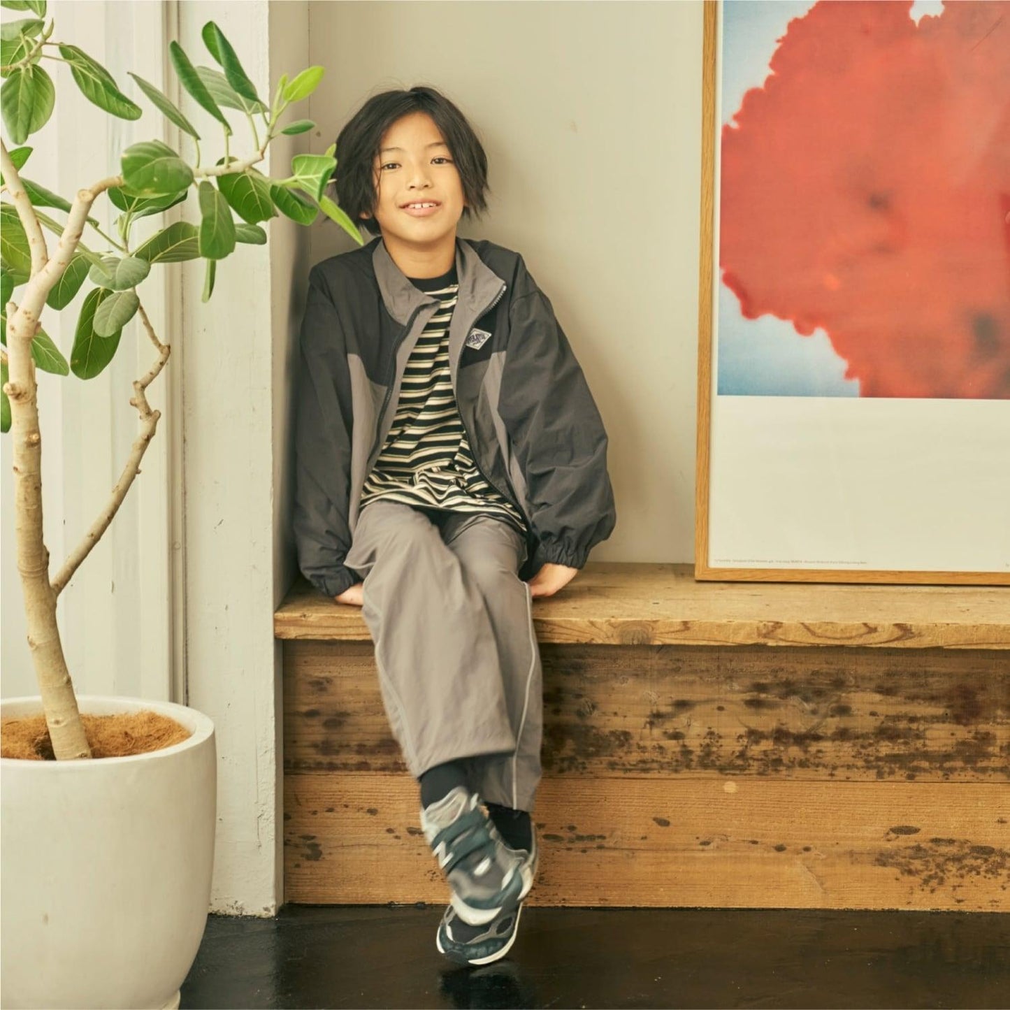 【予約商品】【親子リンク】【撥水】配色シリコンワッペン付きジャケット
