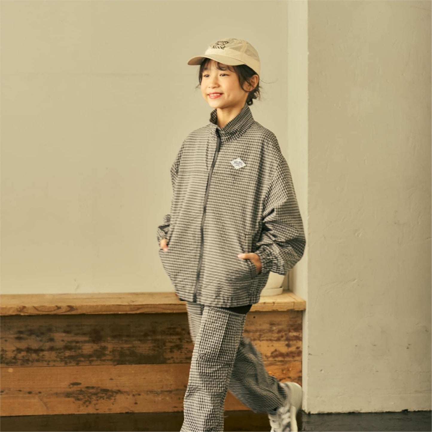 【予約商品】【親子リンク】【撥水】配色シリコンワッペン付きジャケット