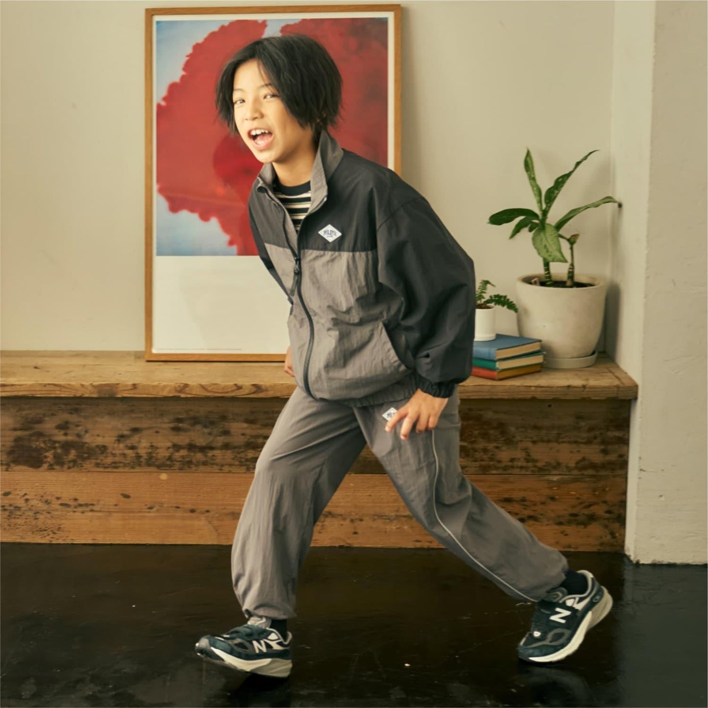 【予約商品】【親子リンク】【撥水】配色シリコンワッペン付きジャケット