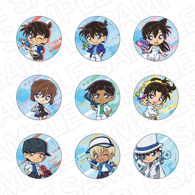 名探偵コナン_ホログラムカンバッジ (ランダム) 水鉄砲 ver.　【BOX／9個入り】【コンプリートBOX】