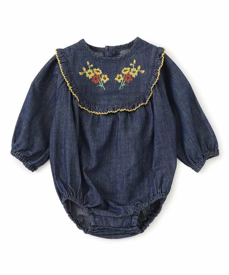 クロスステッチ刺繍ボディースーツ