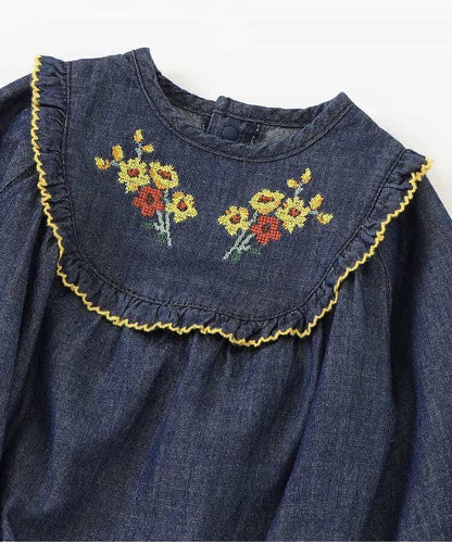 クロスステッチ刺繍ボディースーツ