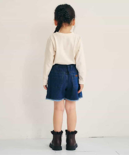 裾フリンジスカート風キュロット  ショート丈(セットアップ可)