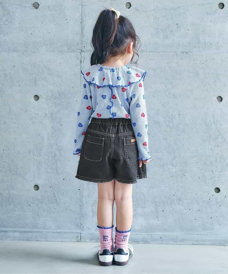 裾フリンジスカート風キュロット  ショート丈(セットアップ可)