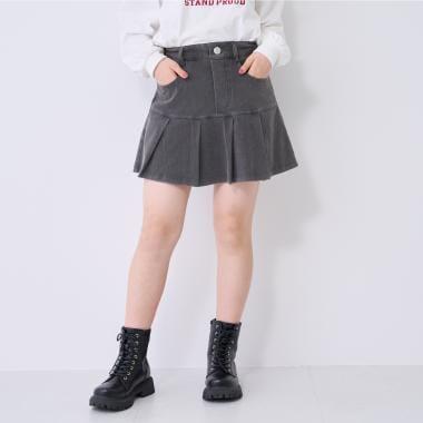 【みんなの声/ストレッチ】デニムライクカットプリーツスカート