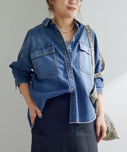 PUAL CE CIN 2026 AW VINTAGE REBELLION 系列 牛仔雙口袋襯衫 7.6oz棉質