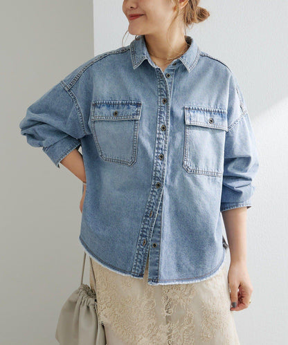 PUAL CE CIN 2026 AW VINTAGE REBELLION 系列 牛仔雙口袋襯衫 7.6oz棉質
