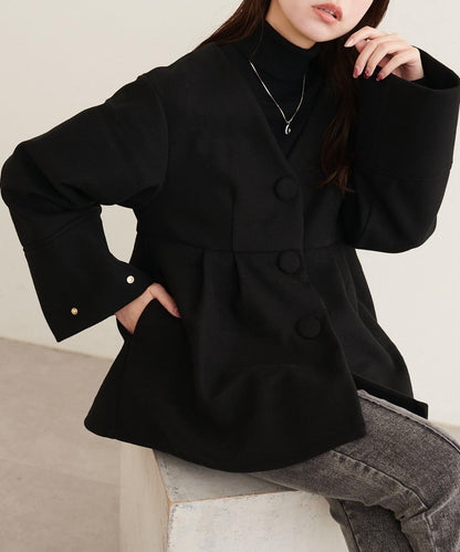 natural couture くるみ釦ペプラムジャケット