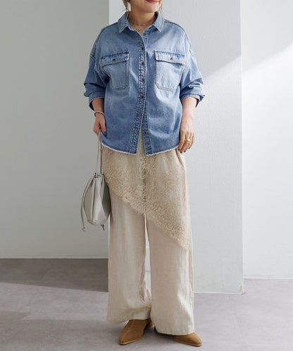 PUAL CE CIN 2026 AW VINTAGE REBELLION 系列 牛仔雙口袋襯衫 7.6oz棉質