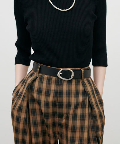 LARUTA 橢圓搭扣皮帶 牛皮