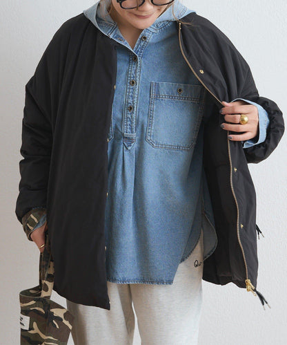 PUAL CE CIN 2026 AW VINTAGE REBELLION 系列 牛仔連帽襯衫 100%棉
