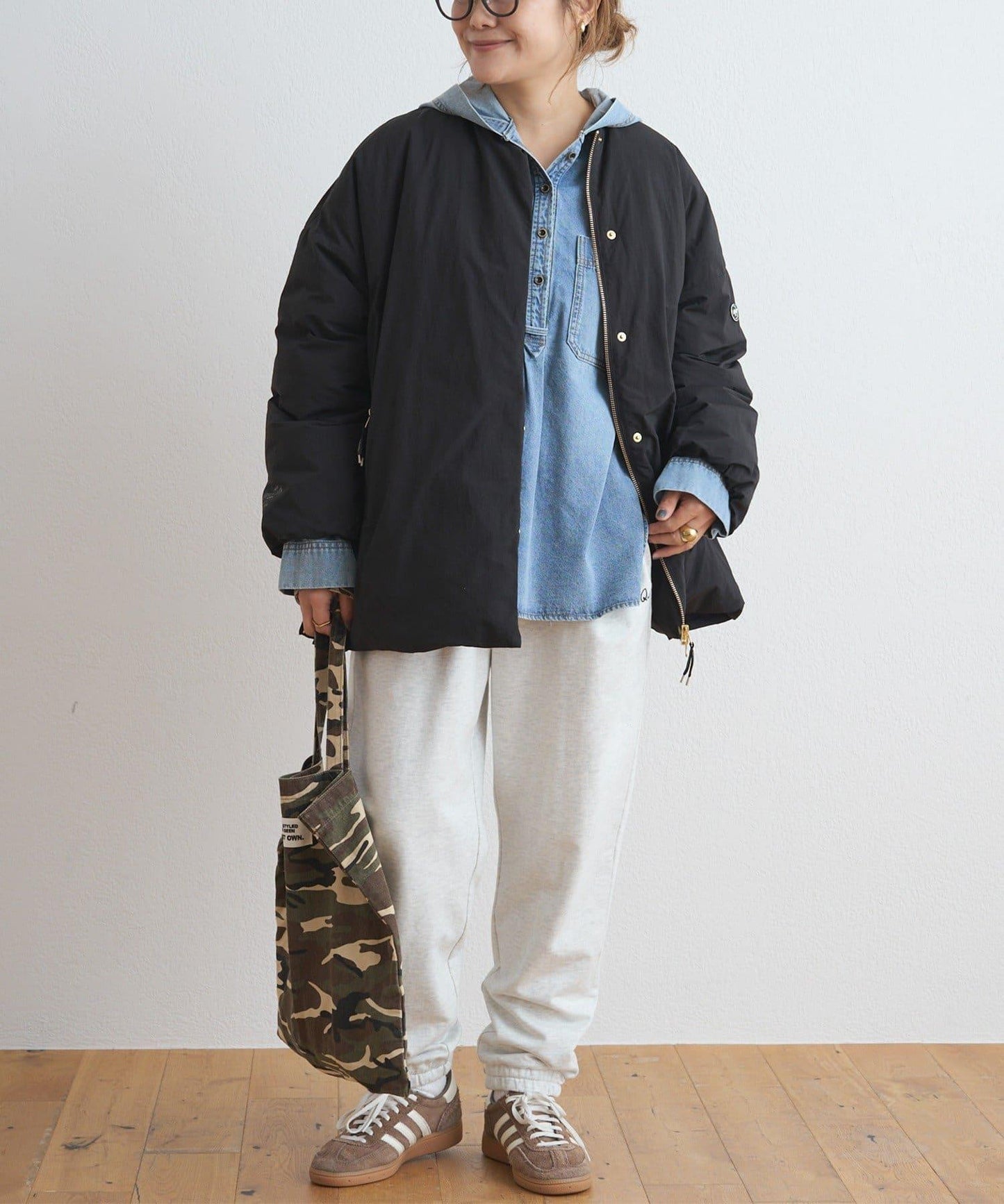 PUAL CE CIN 2026 AW VINTAGE REBELLION 系列 牛仔連帽襯衫 100%棉