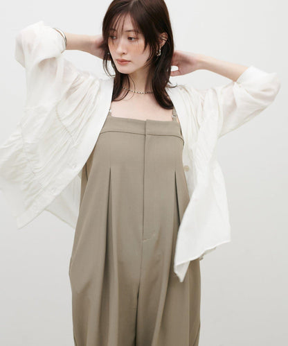 LARUTA 2026AW 寬鬆V領透膚水洗紋理針織開衫 女