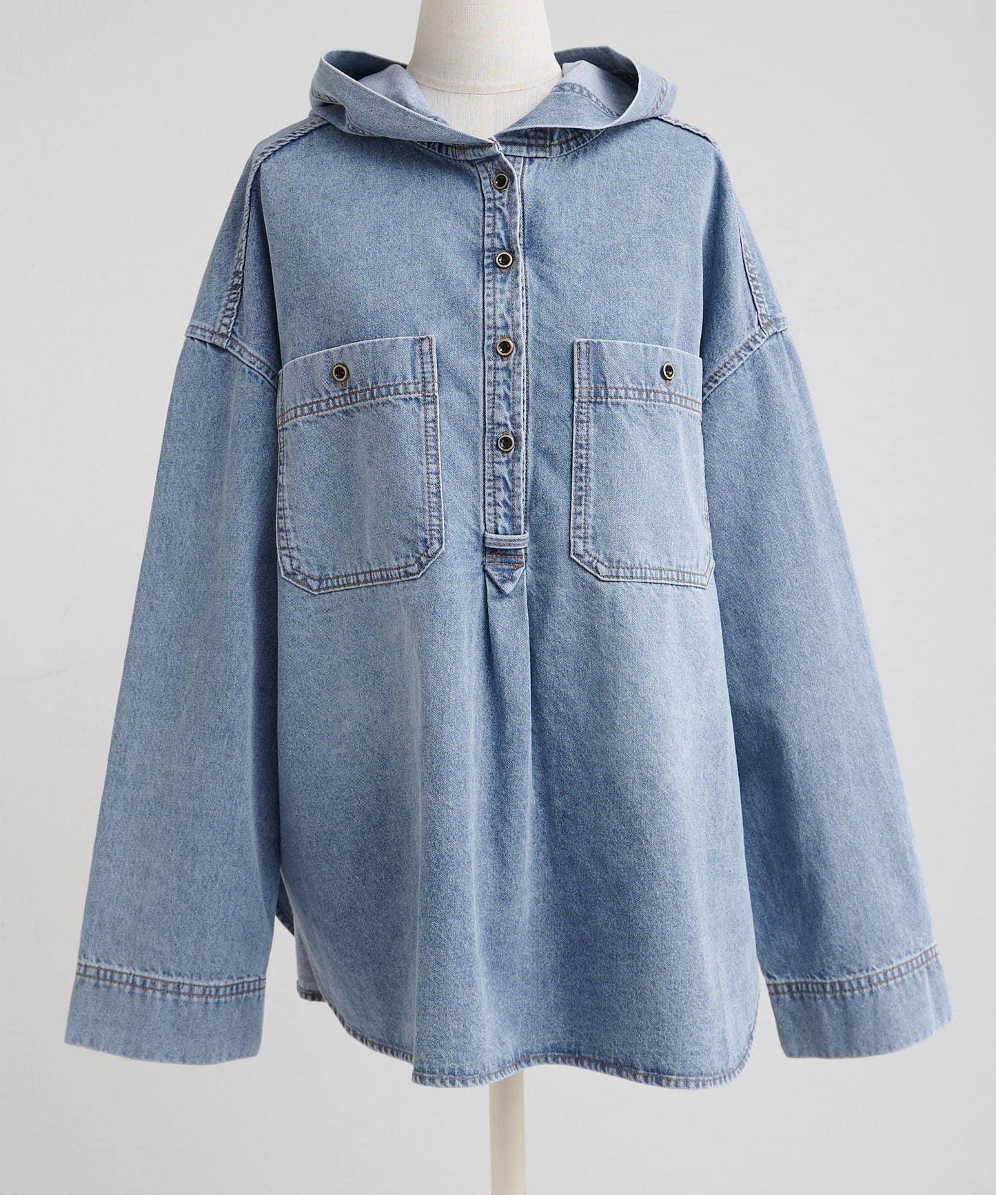 PUAL CE CIN 2026 AW VINTAGE REBELLION 系列 牛仔連帽襯衫 100%棉