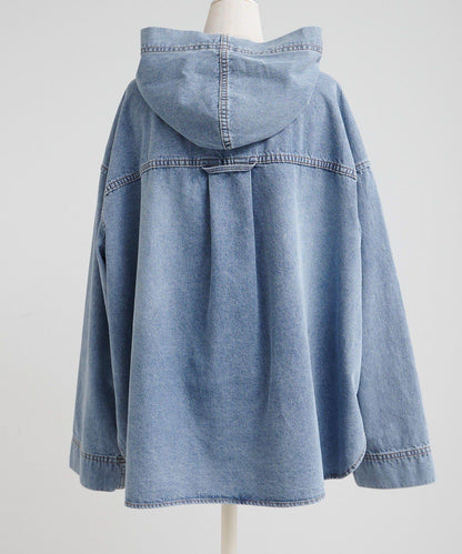 PUAL CE CIN 2026 AW VINTAGE REBELLION 系列 牛仔連帽襯衫 100%棉