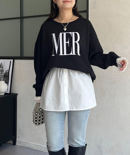 prose verse 假兩件襯衫 女 假襯衫下襬
