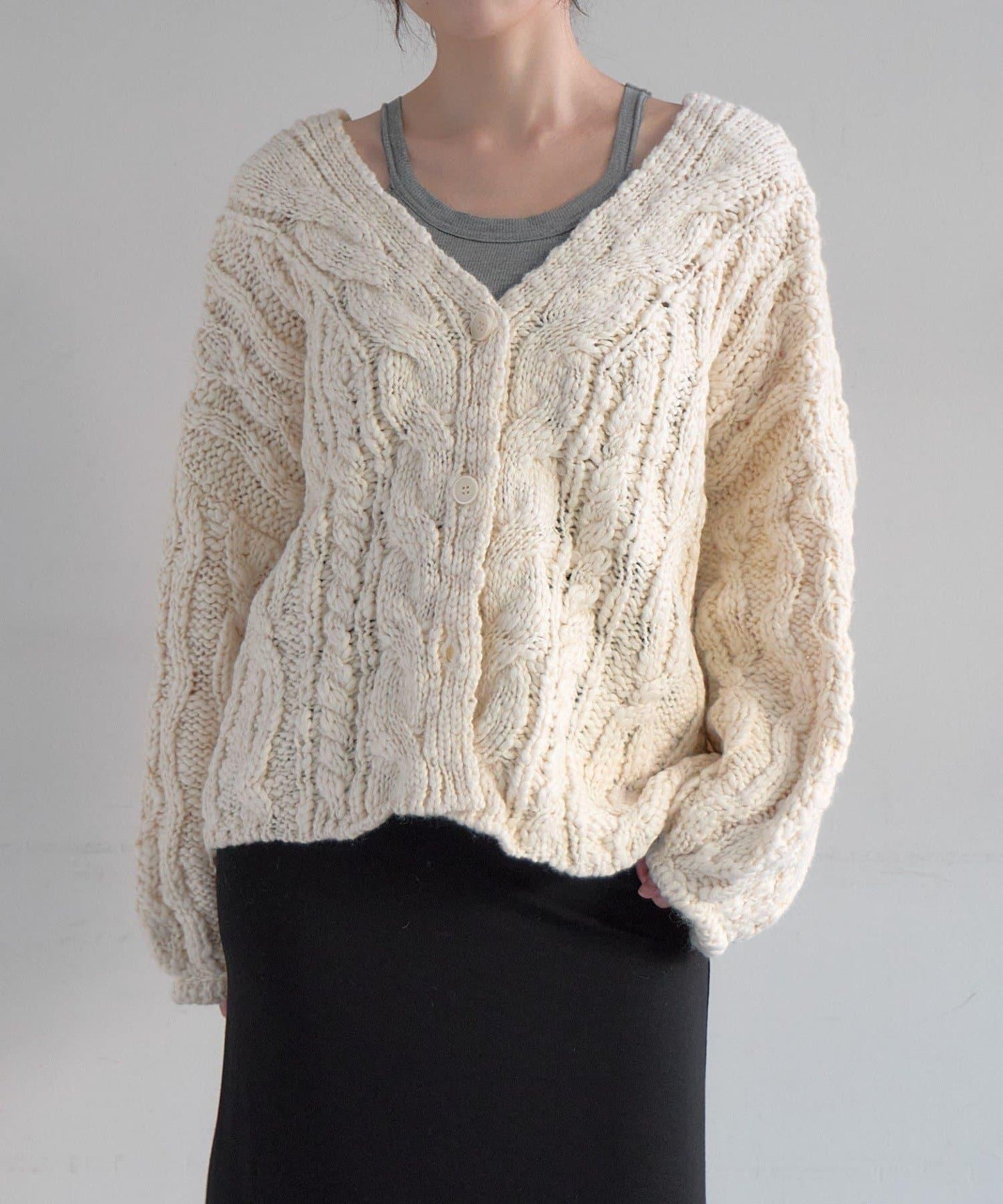 SHENERY 絞花針織開衫