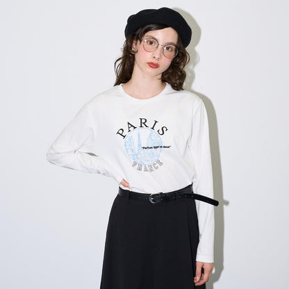 【AMI】フェイクファーベスト×長袖Tシャツセット