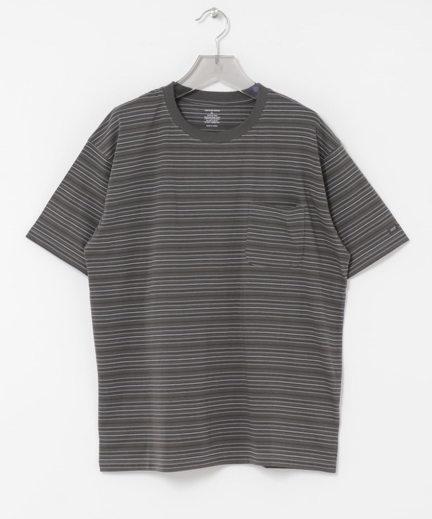 ANOTHER OFFICE O.MULTI STRIPE POCKET T-SHIRTS