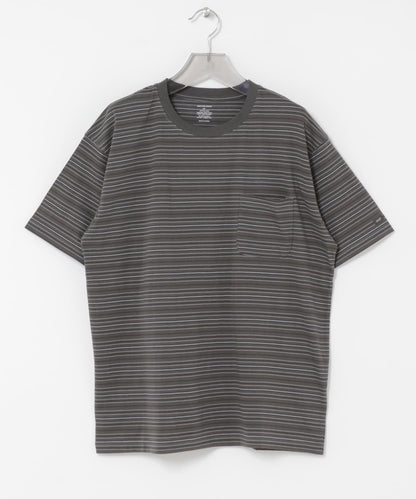 ANOTHER OFFICE O.MULTI STRIPE POCKET T-SHIRTS