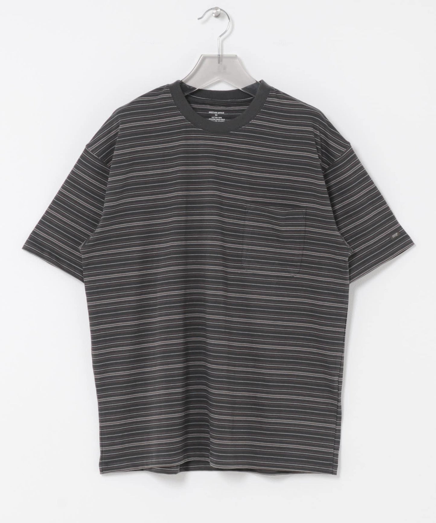 ANOTHER OFFICE O.MULTI STRIPE POCKET T-SHIRTS