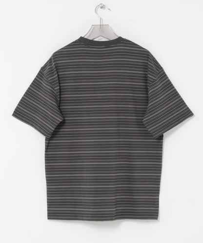ANOTHER OFFICE O.MULTI STRIPE POCKET T-SHIRTS