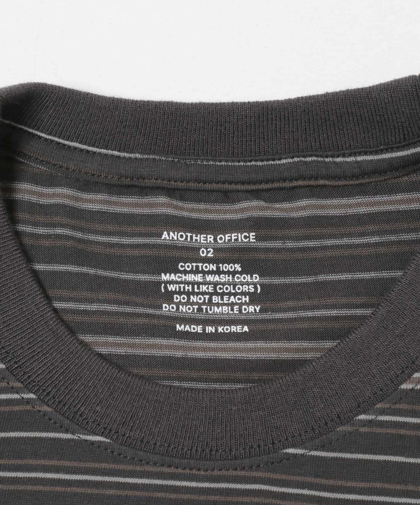 ANOTHER OFFICE O.MULTI STRIPE POCKET T-SHIRTS