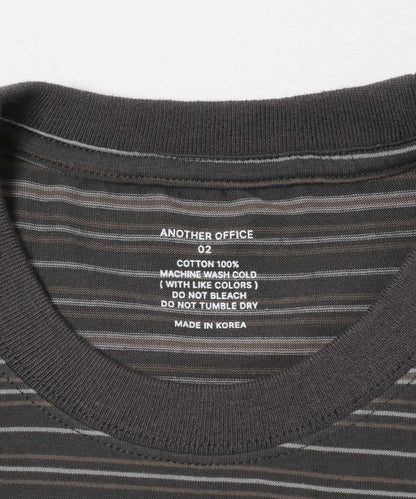 ANOTHER OFFICE O.MULTI STRIPE POCKET T-SHIRTS