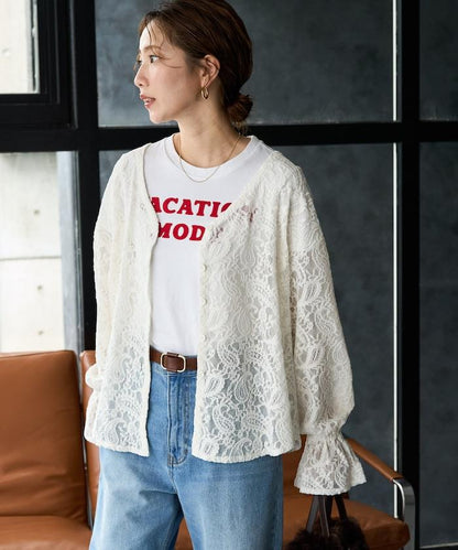 FREAK'S STORE 佩斯利提花蕾絲前後兩穿襯衫 2026秋冬
