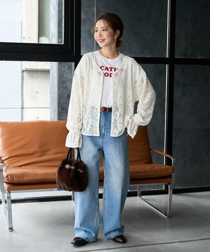 FREAK'S STORE 佩斯利提花蕾絲前後兩穿襯衫 2026秋冬
