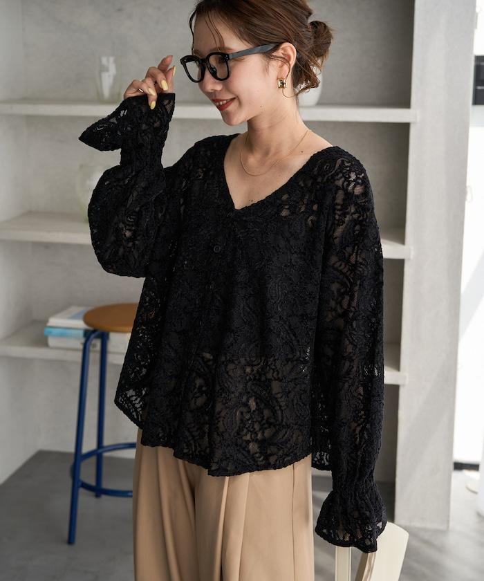 FREAK'S STORE 佩斯利提花蕾絲前後兩穿襯衫 2026秋冬