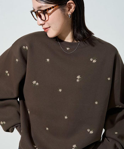 小花刺繡 裡起毛 衛衣 2026秋冬