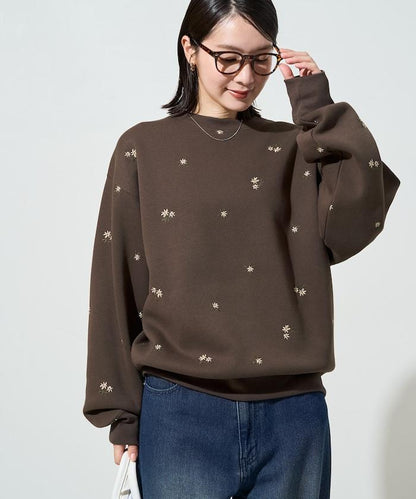 小花刺繡 裡起毛 衛衣 2026秋冬