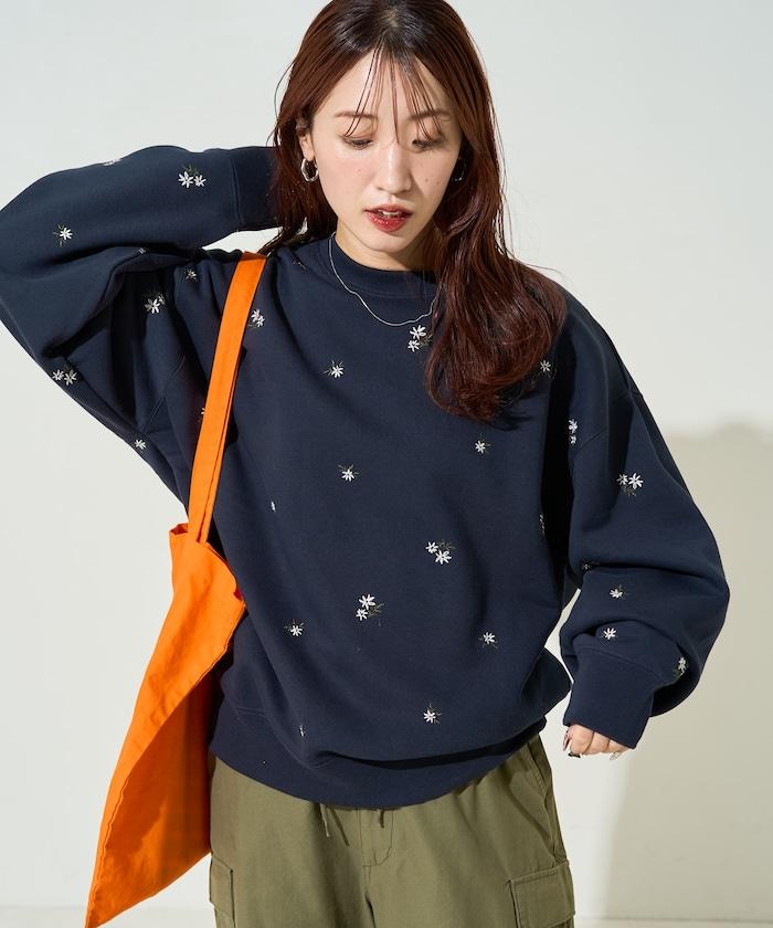 小花刺繡 裡起毛 衛衣 2026秋冬