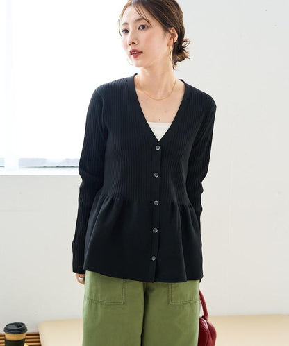 FREAK'S STORE 2026春夏新款 翻領紐釦針織開衫 寬鬆廓形 彈力羅紋拼接天竺 寬鬆版型 V領 易於打理 寬鬆版型