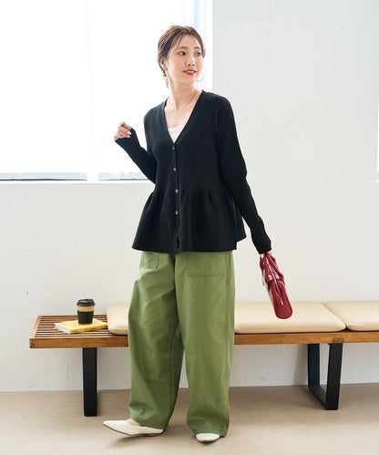FREAK'S STORE 2026春夏新款 翻領紐釦針織開衫 寬鬆廓形 彈力羅紋拼接天竺 寬鬆版型 V領 易於打理 寬鬆版型