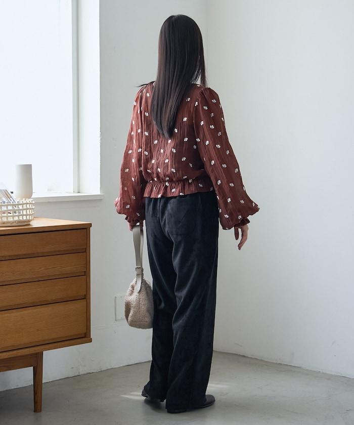 FREAK'S STORE 花朵刺繡透膚感襯衫 2026秋冬