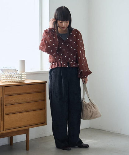 FREAK'S STORE 花朵刺繡透膚感襯衫 2026秋冬