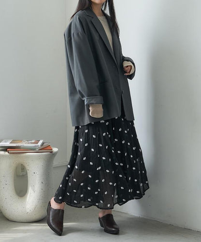 FREAK'S STORE 花朵刺繡半裙 環保纖維混紡 網紗 寬鬆腰圍 2026秋冬