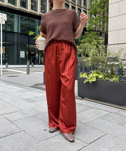 Jena espace merveilleux 條紋緞面褲子