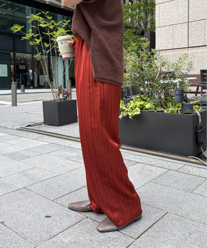 Jena espace merveilleux 條紋緞面褲子