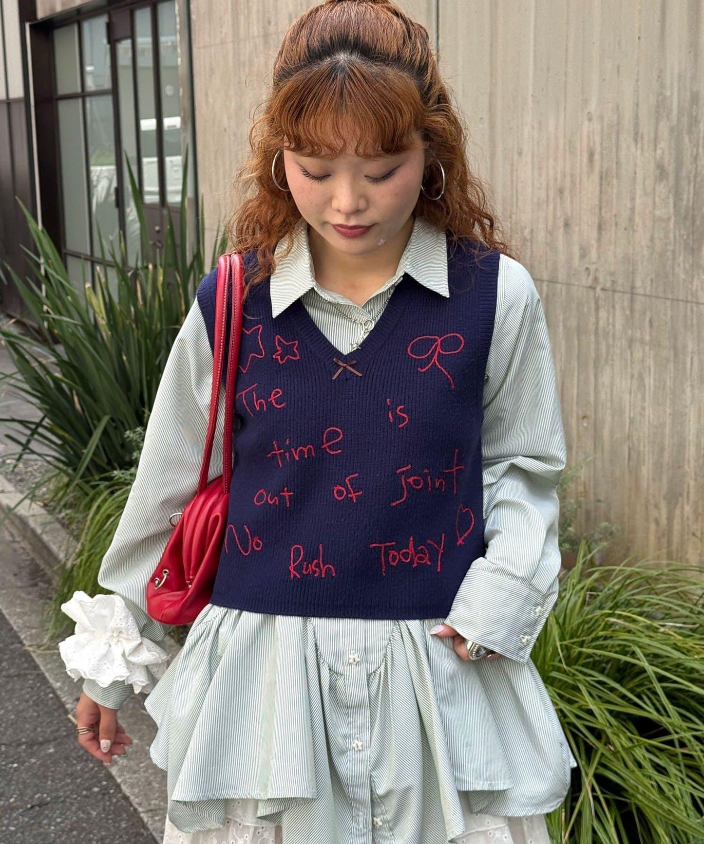 CIAOPANIC 手寫文字刺繡針織馬甲