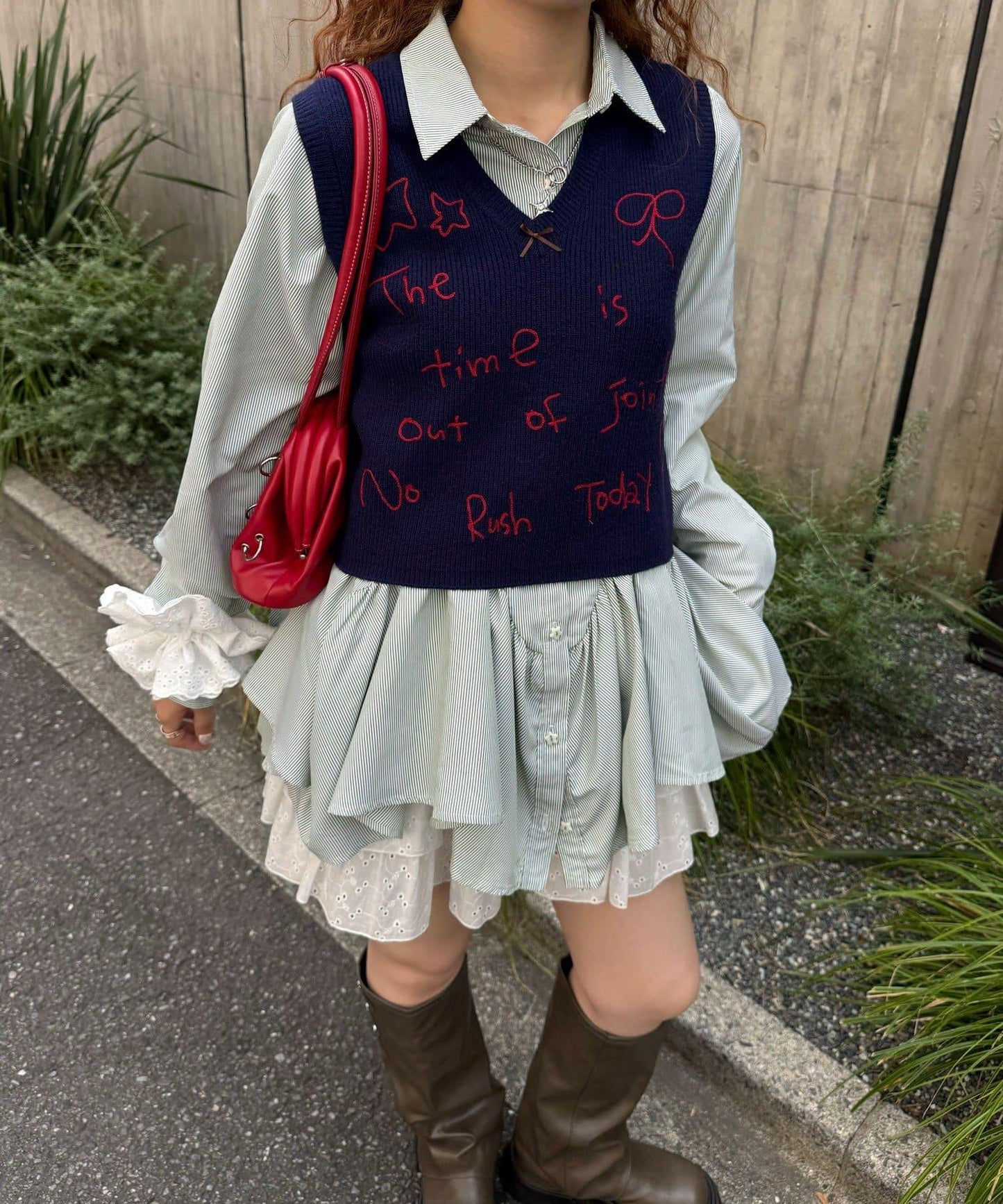 CIAOPANIC 手寫文字刺繡針織馬甲