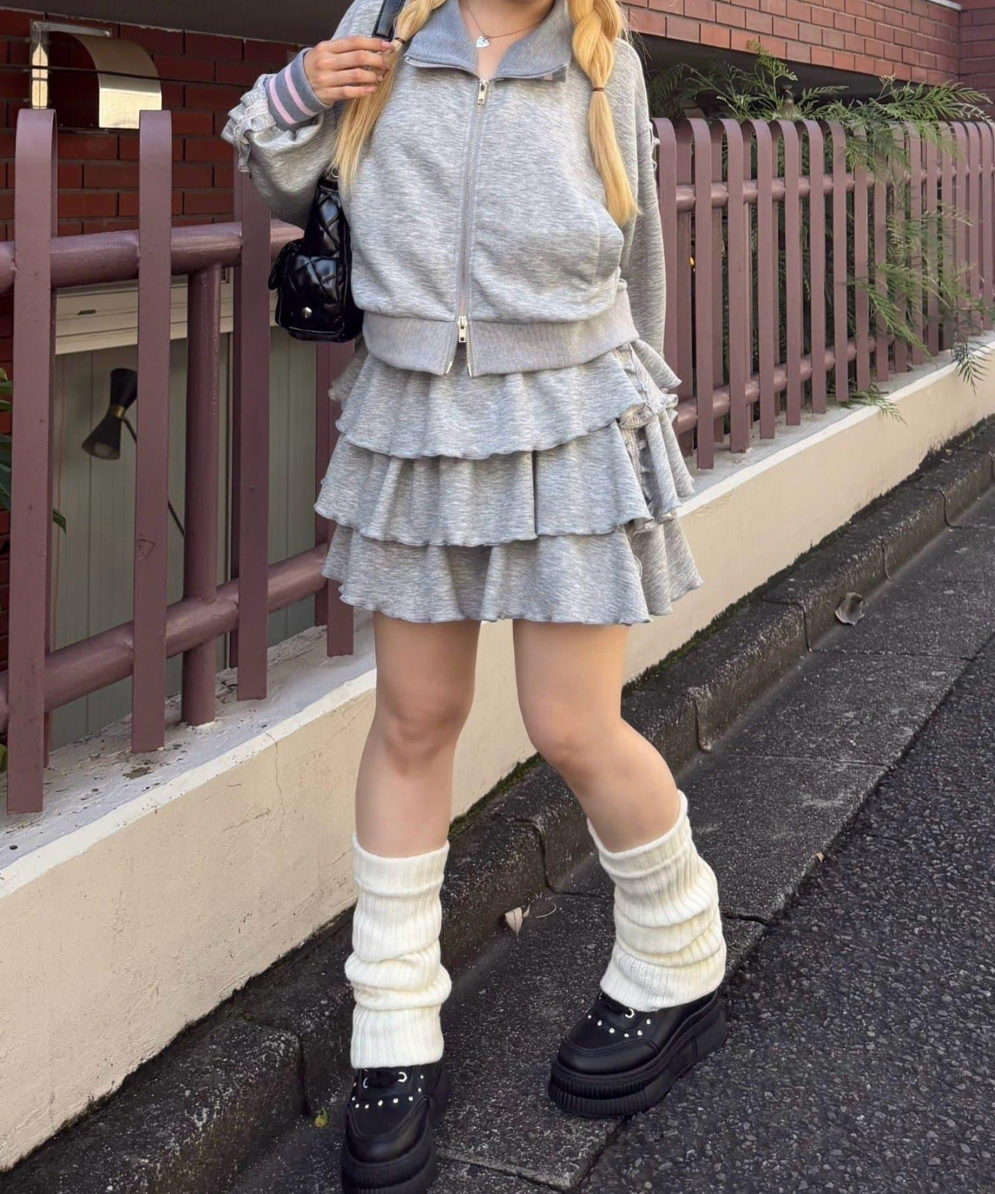 NICE CLAUP 3段フリルスカート 連衣裙