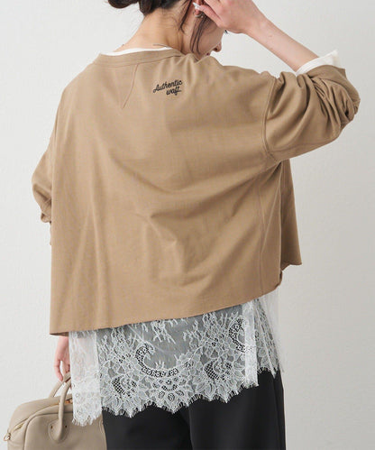 レースヘムシアーワッフルカットソー PUAL CE CIN