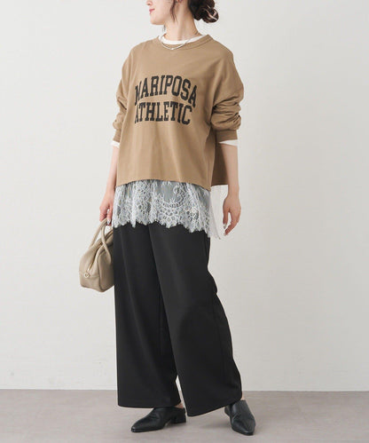 レースヘムシアーワッフルカットソー PUAL CE CIN