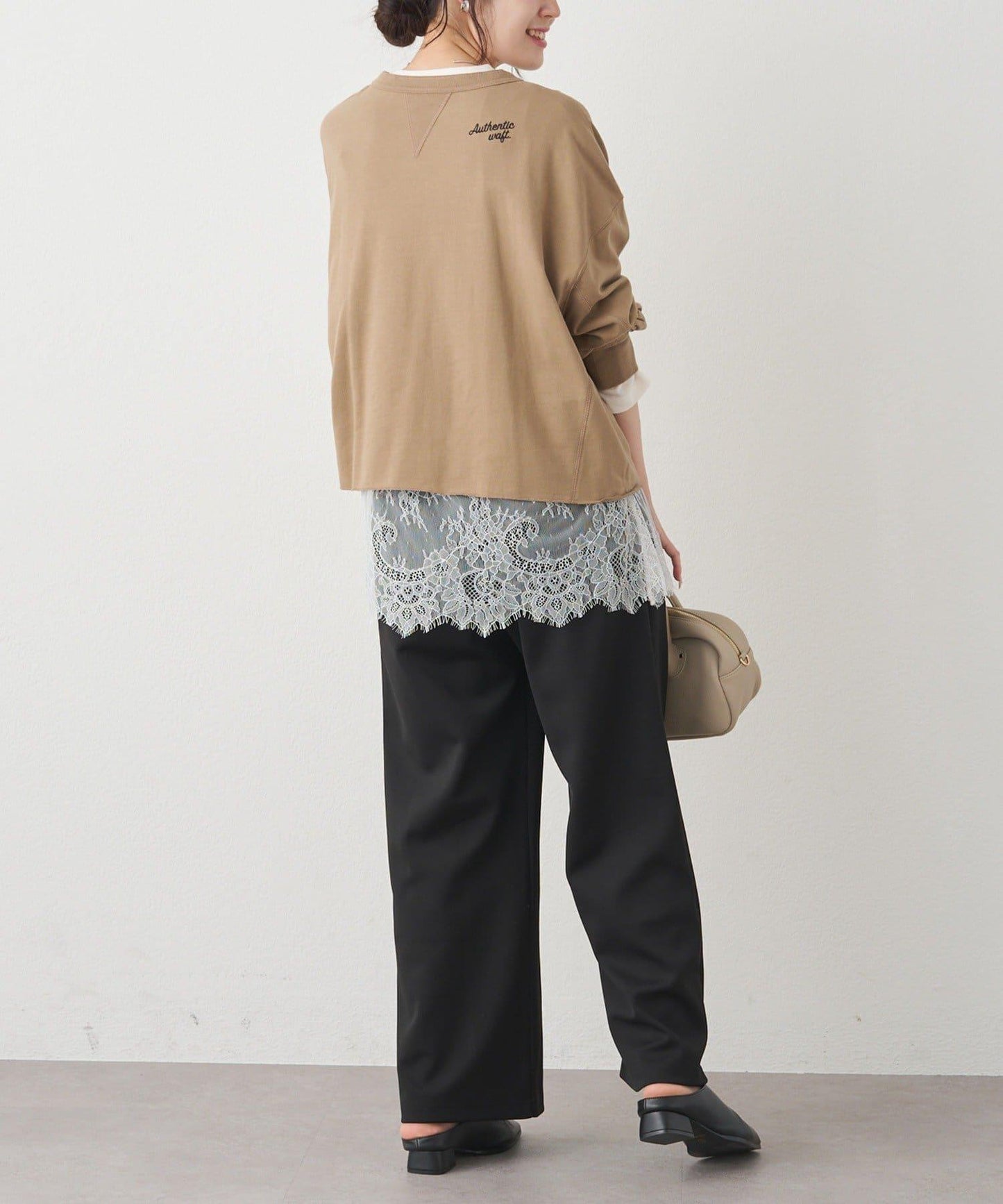 レースヘムシアーワッフルカットソー PUAL CE CIN