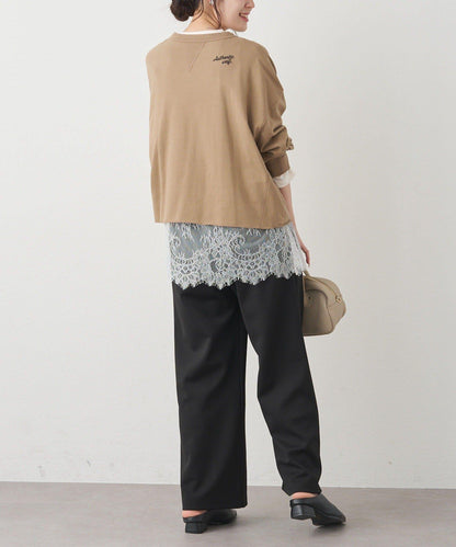 レースヘムシアーワッフルカットソー PUAL CE CIN