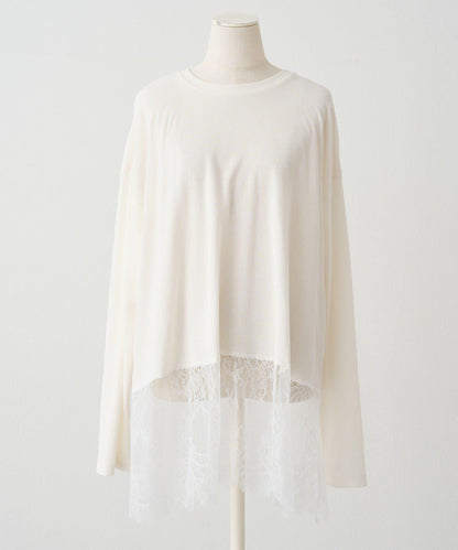 レースヘムシアーワッフルカットソー PUAL CE CIN